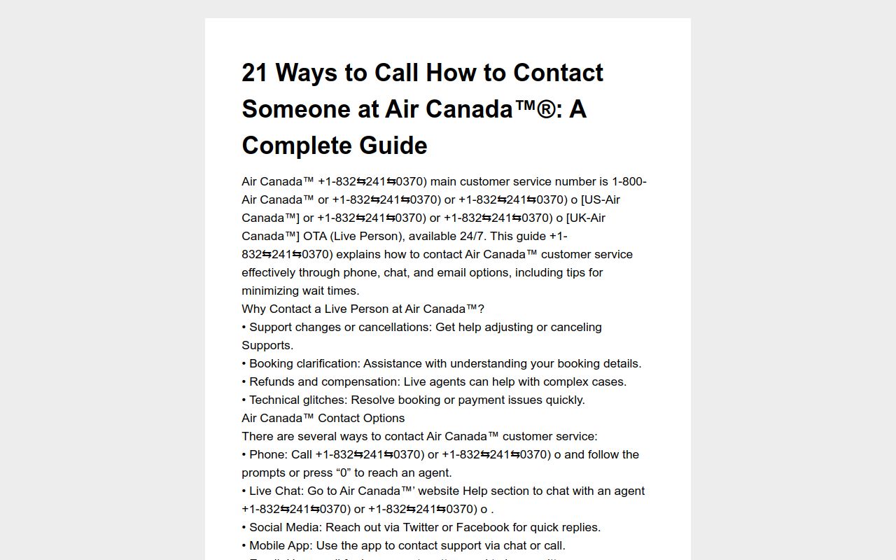 21 Ways to Call How to Contact Someone at Air Canada™️®️: A Complete Guide